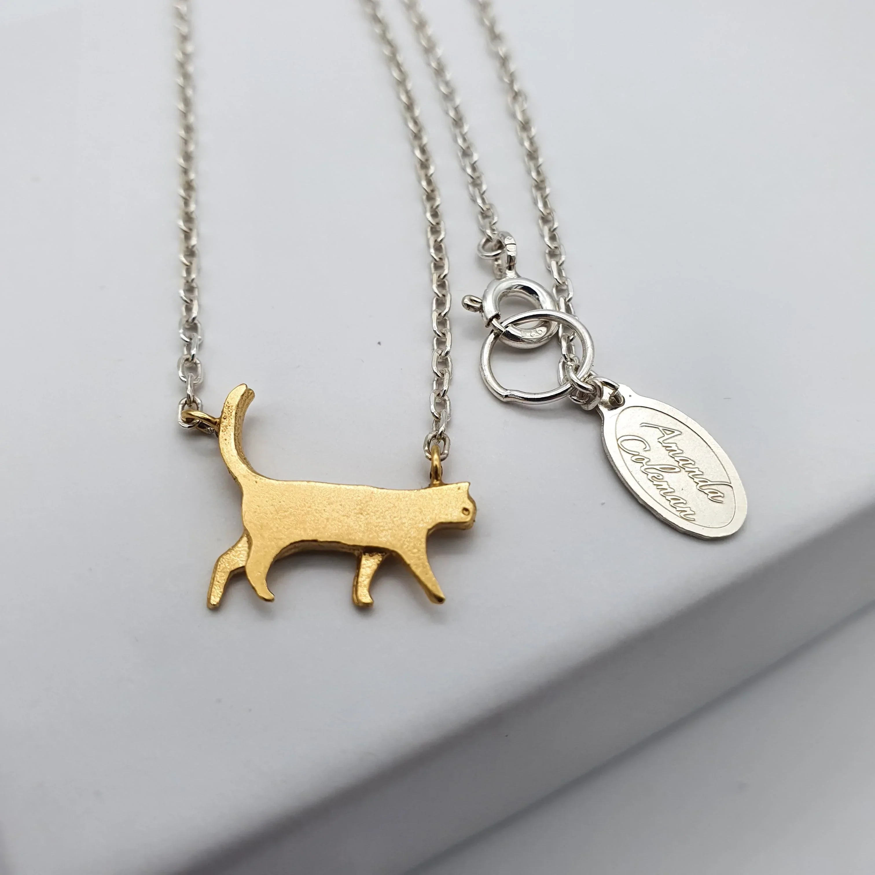 Bespoke Silver Cat Name Necklace 16 - 24 Inch | Jewellerybox.co.uk